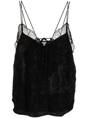 Zadig&Voltaire haut Capela Jac Stars en soie - Noir