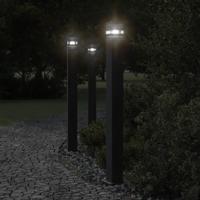 VidaXL Buitenvloerlampen 3 st met stopcontact 110 cm aluminium zwart VidaXL Buitenvloerlampen 3 st met stopcontact 110 cm aluminium zwart