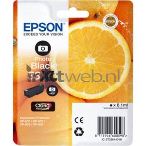 Epson Oranges 33XL PHBK inktcartridge 1 stuk(s) Origineel Hoog (XL) rendement Foto zwart