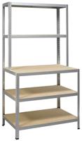 Avasco rek Strong Work, ft 186 x 100 x 60/30 cm, 5 legborden, gegalvaniseerd