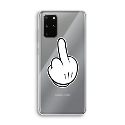 Middle finger white: Samsung Galaxy S20 Plus Transparant Hoesje