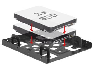 DeLOCK Inbouwframe 2x 2.5" naar 3.5" inbouwframe