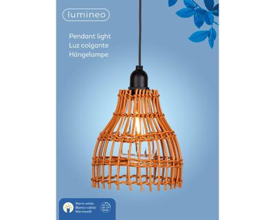 Hanglamp wicker LED warm wit I - Lumineo