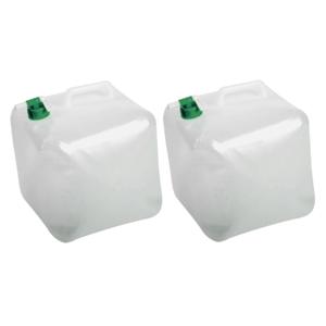 Kunststof camping watercontainer/jerrycan - 2x stuks - opvouwbaar - drinkwater - 25 x 25 x 25 cm - 1