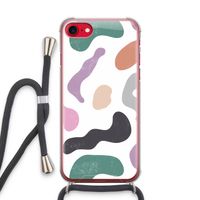 Memphis Shapes: iPhone SE 2020 Transparant Hoesje met koord
