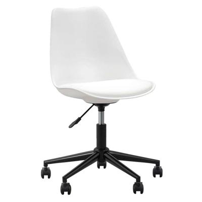 1+1 Gratis Leen Bakker - Bureaustoel Senja - Kunststof - Zwart Metaal - Metaal/Kunststof - Wit