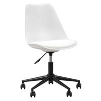 1+1 Gratis Leen Bakker - Bureaustoel Senja - Kunststof - Zwart Metaal - Metaal/Kunststof - Wit