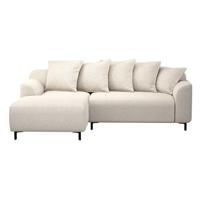 Leen Bakker - Bank Elsa Met Chaise Longue Links - Eden - Stof - Beige - 177x246x84 Cm