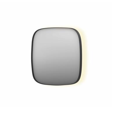 Spiegel INK SP30 60x4x60 cm incl. Indirect LED-Verlichting Rondom en Spiegelverwarming Mat Zwart