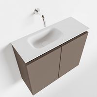 Toiletmeubel Mondiaz Ture | 60 cm | Meubelkleur Smoke | Eden wastafel Talc Links | Zonder kraangat