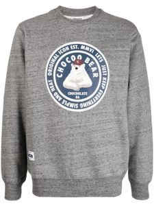 CHOCOOLATE sweat à logo imprimé Chocoobear - Gris