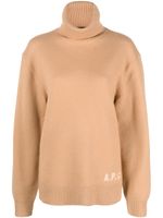 A.P.C. pull Edward à logo en intarsia - Marron - thumbnail