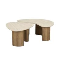 Hoyz Collection - Salontafel Romano Organic Travertin look - Set van 2