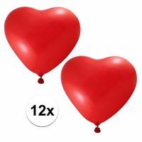 Rode hartjes ballonnen 12x   -