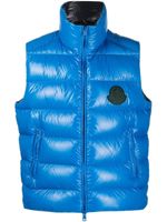 Moncler gilet matelassé à patch logo - Bleu - thumbnail