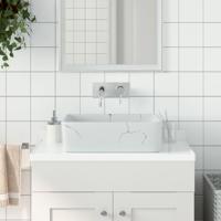 VidaXL Opzetwasbak rechthoekig 46x35,5x13 cm keramiek wit