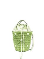 Valentino Garavani sac seau en raphia à ornements Roman Stud - Vert