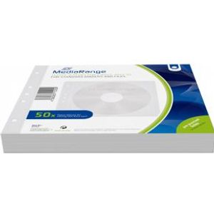 MediaRange BOX60 CD-doosje Opbergmap/sleeve 2 schijven Wit