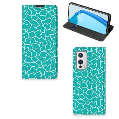 OnePlus 9 | Bookcase | Cracks Blue