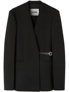 Jil Sander pull en laine vierge à manches longues - Noir