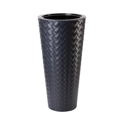 Form Plastic Plantenpot/bloempot Makata - kunststof - antraciet - D40 x H80 cm - met binnenpot