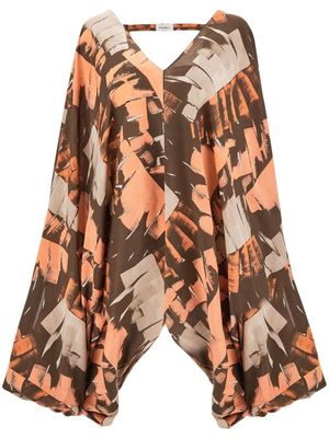Ferragamo robe de plage à imprimé Palm - Orange