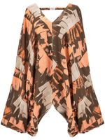 Ferragamo robe de plage à imprimé Palm - Orange