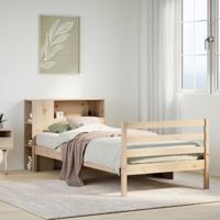 Bed met boekenkast zonder matras massief grenenhout 90x200 cm