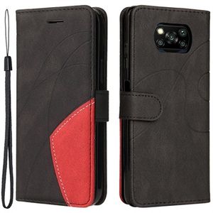 Bi-Color Series Xiaomi Poco X3 Pro/X3 NFC Wallet Case - Zwart