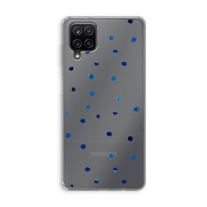 Blauwe stippen: Samsung Galaxy A12 Transparant Hoesje