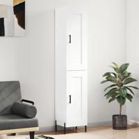 Hoge kast 34,5x34x180 cm bewerkt hout wit