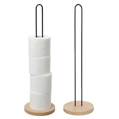 Gerimport toiletrol houder - 2x - metaal / hout - zwart - 60 cm - wc rolhouder - reserverolhouder Gerimport toiletrol houder - 2x - metaal / hout - zwart - 60 cm - wc rolhouder - reserverolhouder