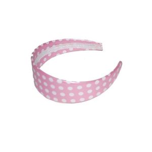 Rock n Roll diadeem/haarband - roze met witte stippen - one size - verkleed accessoires