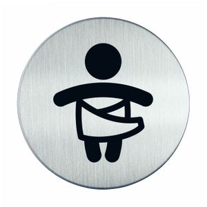 Novioproducts Pictogram zelfklevend rond baby verzorgen RVS