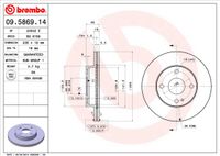 Remschijf BREMBO, Remschijftype: Binnen geventileerd: , u.a. für Mazda - thumbnail