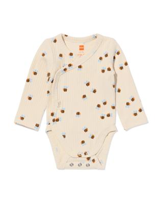 HEMA Newborn meegroei overslagromper rib dieren ecru (ecru)