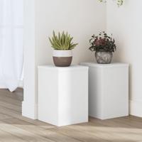 VidaXL Plantenstandaards 2 st 20x20x30 cm bewerkt hout wit