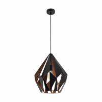 Eglo HanglampCarlton 1 38cm zwart met roodkoper - 49878