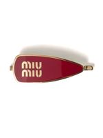 Miu Miu barrette en émail à logo gravé - Rouge