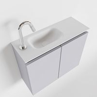 Toiletmeubel Mondiaz Ture | 60 cm | Meubelkleur Cale | Eden wastafel Talc Links | 1 kraangat