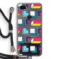 8-bit N°7: Pixel 3a Transparant Hoesje met koord