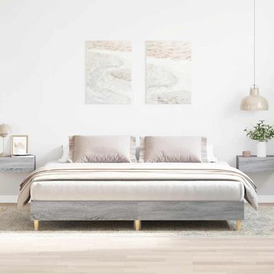 Bedframe zonder matras 180x200 cm spaanplaat grijs Sonoma