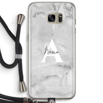 Ivory Marble: Samsung Galaxy S7 Edge Transparant Hoesje met koord