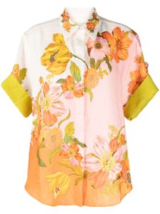 ALEMAIS chemise en soie Silas à fleurs - Rose