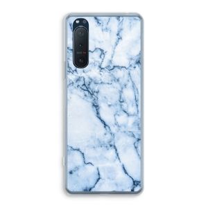 Blauw marmer: Sony Xperia 5 II Transparant Hoesje