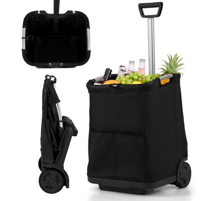 50 Liter Opvouwbare Boodschappentrolley Draagbare Multifunctionele Kar Met Drie Opbergtassen