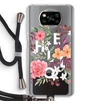 Hello in flowers: Xiaomi Poco X3 NFC Transparant Hoesje met koord