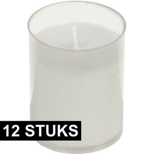 12x Witte kaars navulling voor kaarsenhouder 5x6,5 cm