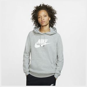 Nike Hoodie NSW Essential Fleece Pullover - Grijs/Wit Vrouw