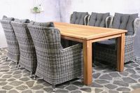 Tuinset Gomera - 6 wicker stoelen met teakhouten tafel - thumbnail